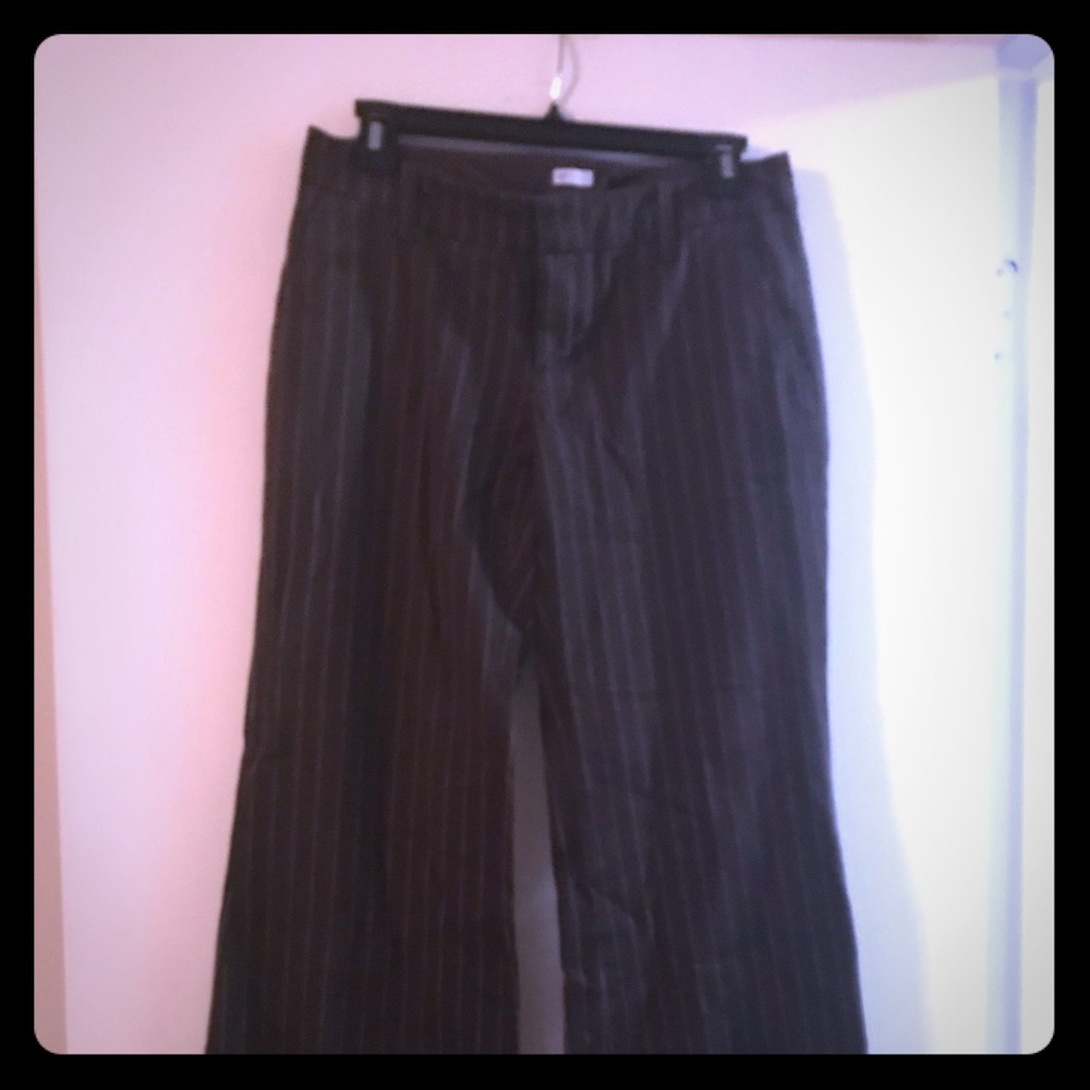 Pinstriped wise leg pants
